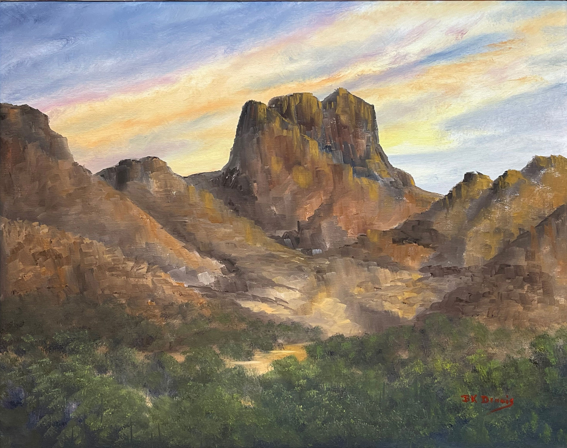 Casa Grande at Dawn - an Oil Painting by BK Dennis of Alpine